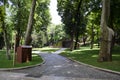 View of historical urban Gulhane Park in the Eminonu district of Istanbul. Turkey. Royalty Free Stock Photo