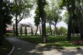 View of historical urban Gulhane Park in the Eminonu district of Istanbul. Turkey. Royalty Free Stock Photo