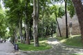 View of historical urban Gulhane Park in the Eminonu district of Istanbul. Turkey. Royalty Free Stock Photo