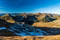 View from Hladke sedlo in autumn High Tatras mountains on slovakian - polish borders