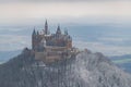 View on Hohenzollern Castle from Zeller Horn in winter times, Ge