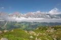 View of the Hoher Tenn piercing the lower clouds