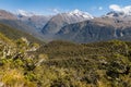 View of Hollyford River Valley from the Routeburn Track in Fiordland National Park, New Zealand