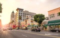 View of Hollywood Boulevard at sunset Royalty Free Stock Photo