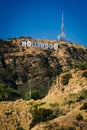 View of the Hollywood Sign from Canyon Lake Drive, in Los Angele