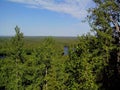 View of the Holy Ascension monastery of the Solovki monastery, Savvatyevo from the top of the Sekirnaya mountain. The Solovetsky