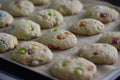 view of homemade smartie cookies Royalty Free Stock Photo