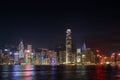 View of Hong Kong Island`s skyline at night Royalty Free Stock Photo