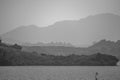 View From Hong Kong Plover Cove Reservoir: monochrome