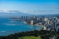 View at Honolulu city from Diamond Head Crater Lookout Royalty Free Stock Photo