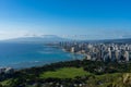 View at Honolulu city from Diamond Head Crater Royalty Free Stock Photo