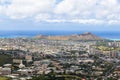 View of Honolulu city and Diamond Head from Tantalus lookout, Oahu Royalty Free Stock Photo