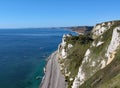 View of the Hooken undercliff on the Beer to Branscombe walk in Devon, England Royalty Free Stock Photo