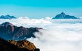 View of Horizon covered by Cloud Layer in high Mountains