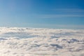 Horizon above puffy white clouds