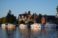 View of Horning, just before sunset, Norfolk Broads Royalty Free Stock Photo