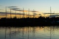 View of Horning sailing club, just before sunset, Norfolk Broads Royalty Free Stock Photo