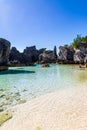 A view at Horseshoe Bay on the island of Bermuda, with a blue sky overhead Royalty Free Stock Photo