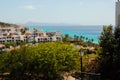 View on Hotel Bungalows and the sea close to Costa Calma on the Canary Island Fuerteventura, Spain