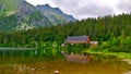 View on hotel cottage of Slovakian mountains