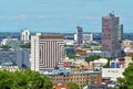 View of the Hotel Kyjev centre and aerial view of the city, Bratislava, Slovakia