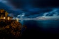 View from Hotel San Michele in Anacapri at dusk, Capri, Italy