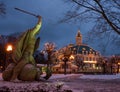 A view of a house decorated for christmas in jurmala