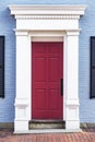 View of a House Front Door Surround with typical architecture in Portsmouth, NH Royalty Free Stock Photo