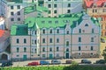 View of House of the merchant Johan Vekrut from St. Olav's Tower in Vyborg Castle, Russia