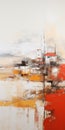 Abstract Painting Of Houses On Orange Ground By Anna Koenksis