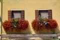 View of house windows with shutter and balcony in the old town Venice Italy Royalty Free Stock Photo