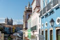 View of houses and architecture of Pelourinho, located in the historic center of the city of Salvador, Bahia Royalty Free Stock Photo