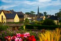 View of houses and church of Grez-Neuville Royalty Free Stock Photo