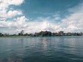 View of the houses in the community along the river. Royalty Free Stock Photo