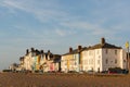 View of houses facing Aldeburgh Beach. UK