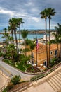 View of houses and Fernleaf Avenue in Corona del Mar Royalty Free Stock Photo