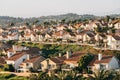 View of houses and hills from Hilltop Park in Dana Point, Orange County, California Royalty Free Stock Photo
