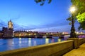 View of the Houses of Parliament and the River Thames in London, UK Royalty Free Stock Photo