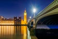 View of Houses of Parliament and River Thames Royalty Free Stock Photo