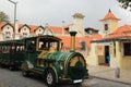 Tourist train. Old town and municipal building of Sintra, Portugal, Europe