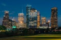 View of the Houston skyline at night from Eleanor Tinsley Park, in Houston, Texas
