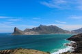 View of Hout Bay from Lookout Point on Chapman`s Peak in Cape Town, South Africa. Royalty Free Stock Photo
