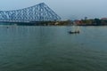 View of Howrah bridge in evening. Kolkata. India Royalty Free Stock Photo
