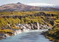 View of Hraunfossar Waterfall, Iceland