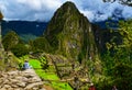 View Huayna Picchu 14-Cusco-Peru-tourists Royalty Free Stock Photo