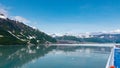 View of Hubbard Glacier bay from cruise ship deck. Alaska glacier cruise travel Royalty Free Stock Photo