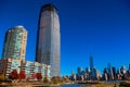 Hudson River Waterfront Walkway in Jersey City, United States Royalty Free Stock Photo