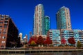 Hudson River Waterfront Walkway in Jersey City, United States Royalty Free Stock Photo