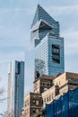 A view of 30 Hudson Yards through apartment buildings in Chelsea New York City Royalty Free Stock Photo