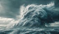 view huge cyclone on ocean